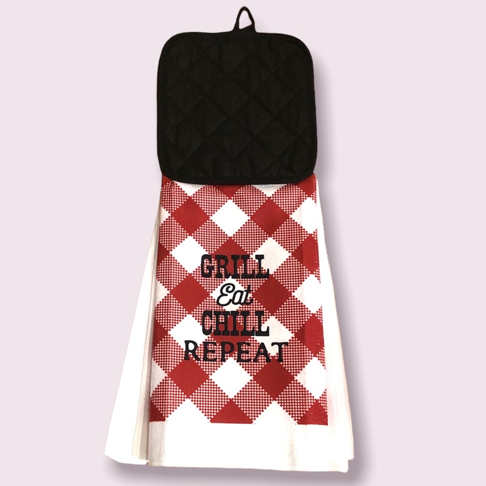 Dad gift, Outdoor Grill Accessory, Hanging Hot Pad Towel, Mens gift